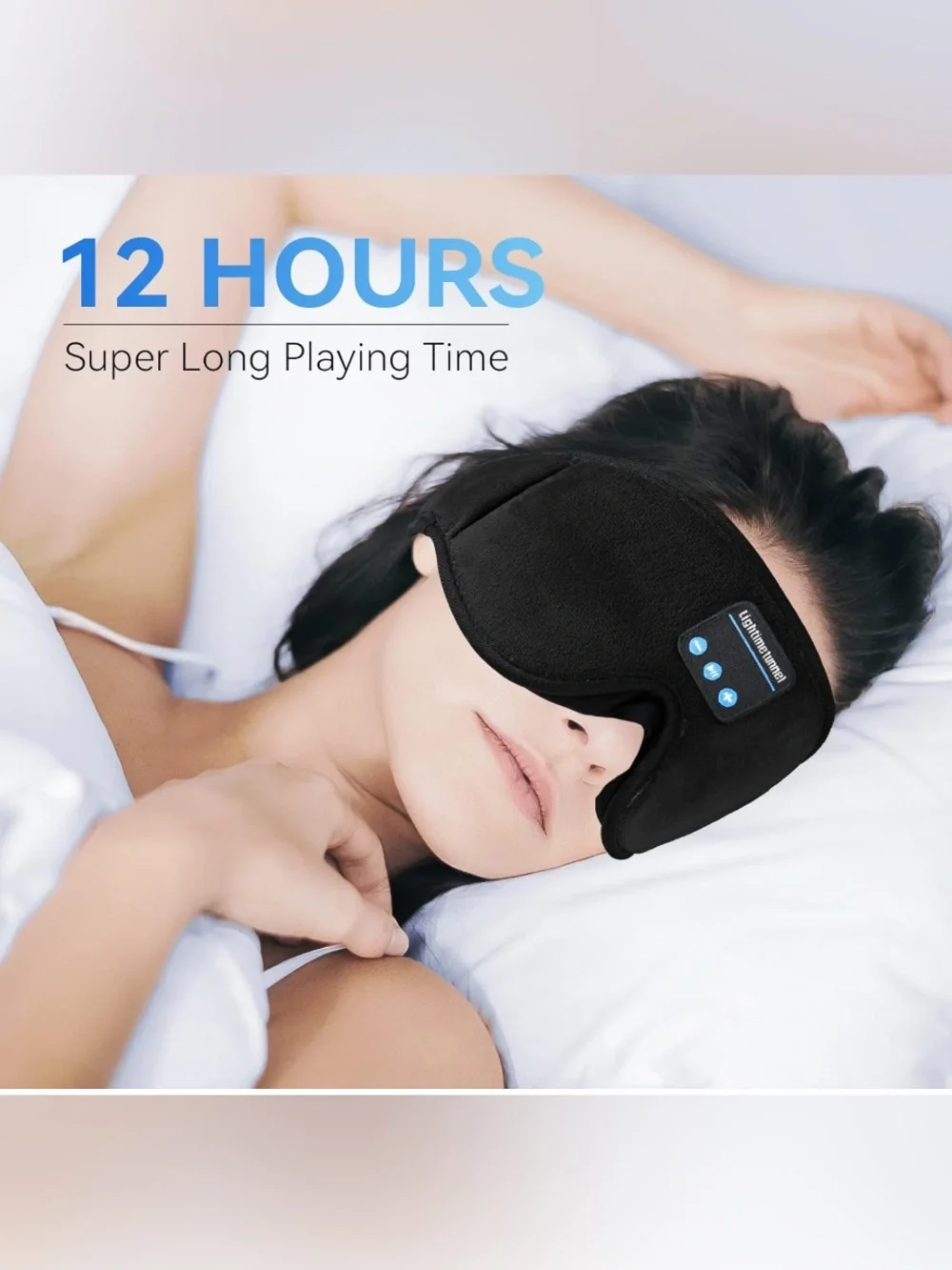 Black Bluetooth Music Sleep Mask with Speakers
